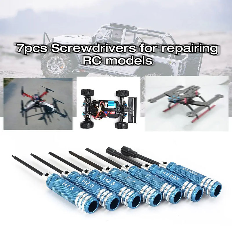 7Pcs 1.5 2.0 2.5mm RC Hex Driv - Rc Helicopter Tool Kit incelemesi ve fiyatı