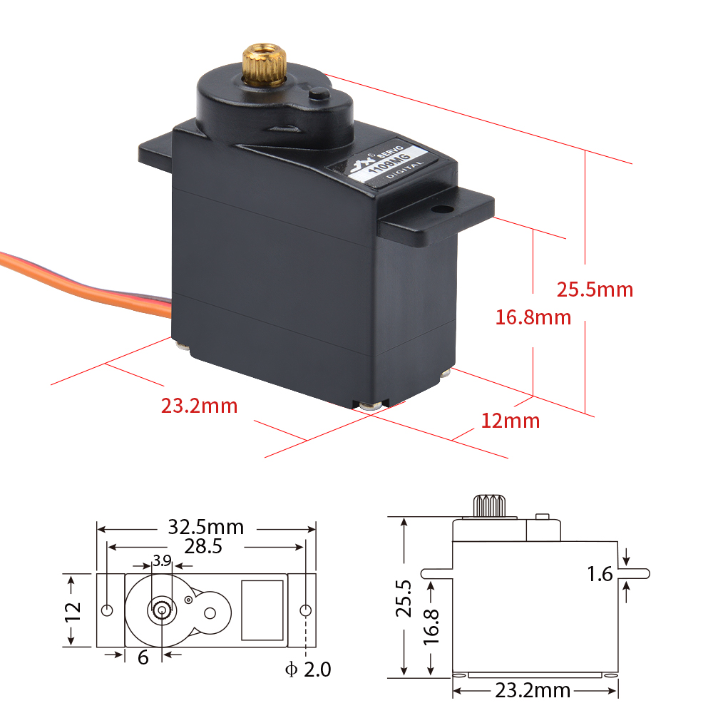 1/2/4 PCS JX Servo PDI-1109MG  - Rc Helicopter Motor incelemesi ve fiyatı